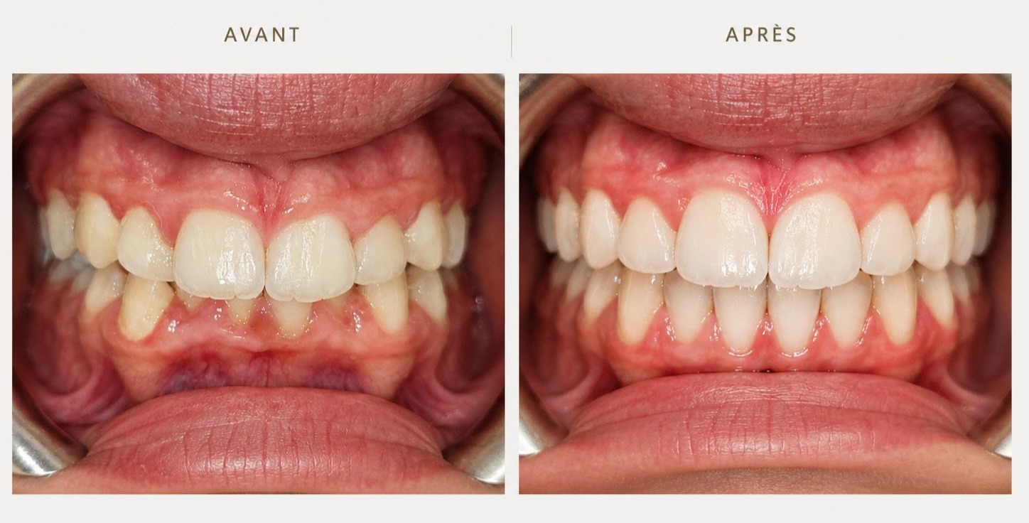 Orthodontie — photographie avant et après, cas clinique 3