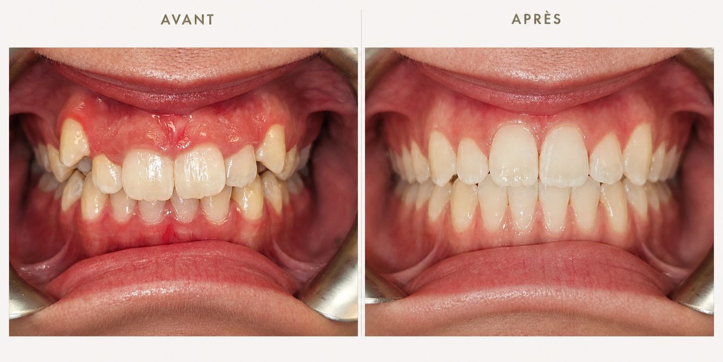 Orthodontie — photographie avant et après, cas clinique 4